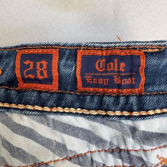 Rock Revival Cole Easy Boot Low Rise Distressed  Embroidered Y2K Jeans Size 28 - Picture 13 of 16